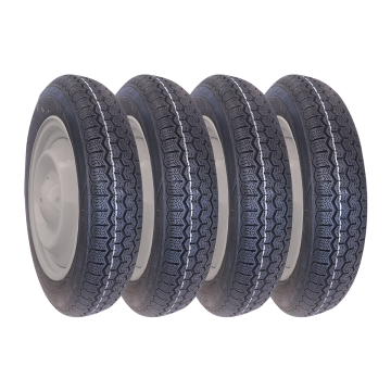 LOT DE 4 ROUES COMPLÈTES GRISES 135/15 M2CVP