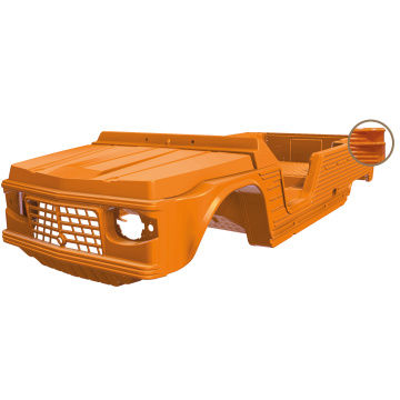 KIT CARROSSERIE ORANGE KIRCHIZ ANCIEN MODÈLE POUR MÉHARI