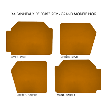LOT DE 4 PANNEAUX DE PORTE GRAND MODÈLE ORANGE