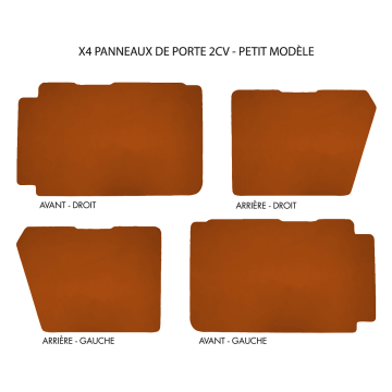 LOT DE 4 PANNEAUX DE PORTE PETIT MODÈLE ORANGE