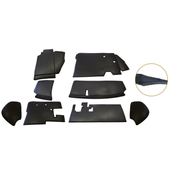 ENSEMBLE INSONORISANTS TABLIER NOIRS EN SKAÏ COUSUS SUR MOUSSE - 8 PIÈCES - LIVRÉ AVEC BOURRELET