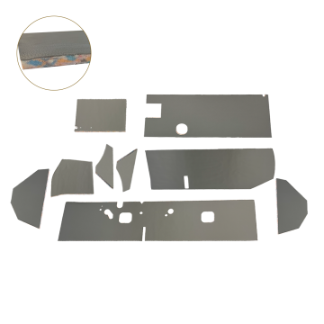 ENSEMBLE INSONORISANTS TABLIER ANCIEN MODÈLE GRIS - 9 PIÈCES POUR 2CV AZAM (livré sans bourrelet)