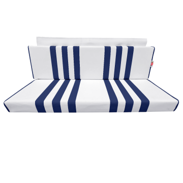 BANQUETTE ARRIERE SKAÏ BLANC RAYÉ BLEU MÉHARI