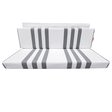 BANQUETTE ARRIERE SKAÏ BLANC RAYÉ GRIS MÉHARI