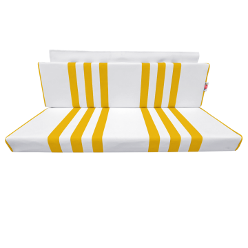 BANQUETTE ARRIERE SKAÏ BLANC RAYÉ JAUNE MÉHARI