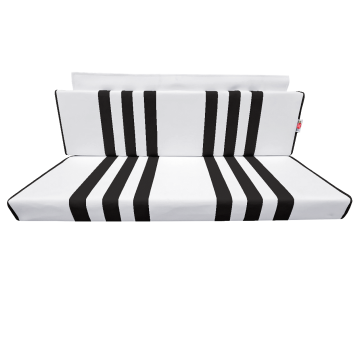 BANQUETTE ARRIERE SKAÏ BLANC RAYÉ NOIR MÉHARI