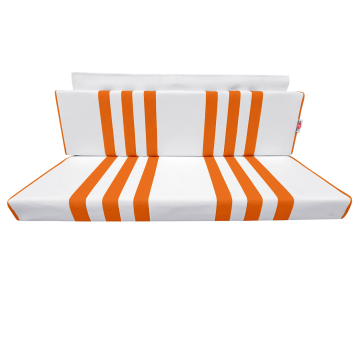 BANQUETTE ARRIERE SKAÏ BLANC RAYÉ ORANGE MÉHARI
