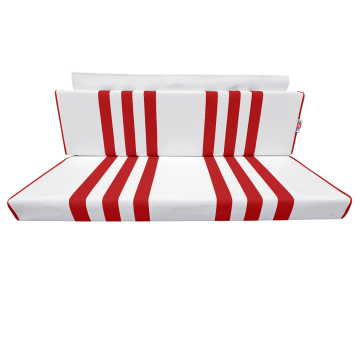 BANQUETTE ARRIERE SKAÏ BLANC RAYÉ ROUGE MÉHARI