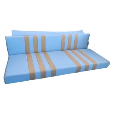 BANQUETTE ARRIERE SKAÏ BLEU ESKI RAYÉ BEIGE MÉHARI