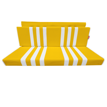 BANQUETTE ARRIERE SKAÏ JAUNE RAYÉ BLANC MÉHARI