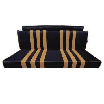 BANQUETTE ARRIERE SKAÏ NOIR RAYÉ BEIGEMÉHARI