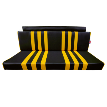 BANQUETTE ARRIERE SKAÏ NOIR RAYÉ JAUNE MÉHARI