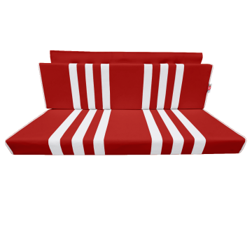 BANQUETTE ARRIERE SKAÏ ROUGE RAYÉ BLANC MÉHARI