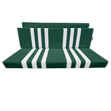 BANQUETTE ARRIERE SKAÏ VERT RAYÉ BLANC MÉHARI