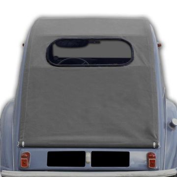 CAPOTE LONGUE TOILE COTON GRISE PETITE LUNETTE AVANT 1957