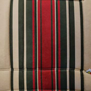 GARNITURE BANQUETTE AVANT TISSU BEIGE RAYE