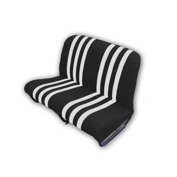 GARNITURE BANQUETTE AVANT SKAÏ NOIR RAYE BLANC