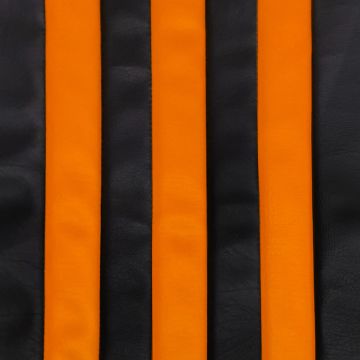 GARNITURE BANQUETTE AVANT SKAÏ NOIR RAYE ORANGE