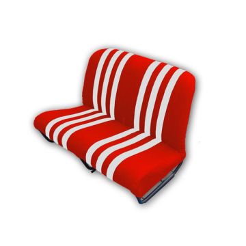 GARNITURE BANQUETTE AVANT SKAÏ ROUGE RAYE BLANC