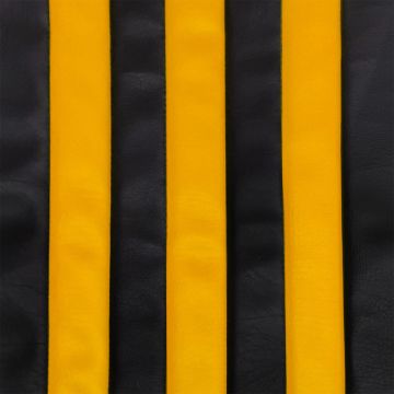 LOT GARNITURES (2 SIÈGES AV SYM + BANQ AR) SKAÏ NOIR RAYÉ JAUNE