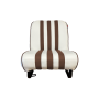 SIÈGE AVANT GAUCHE SKAÏ BLANC RAYÉ MARRON MEHARI
