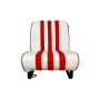 SIÈGE AVANT GAUCHE SKAÏ BLANC RAYÉ ROUGE MEHARI