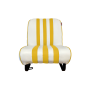 GARNITURE SIÈGE AVANT SKAÏ BLANC RAYÉ JAUNE MÉHARI