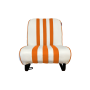 GARNITURE SIÈGE AVANT SKAÏ BLANC RAYÉ ORANGE MÉHARI