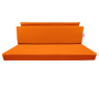 GARNITURE DE BANQUETTE ARRIERE EN SKAÏ ORANGE POUR MÉHARI