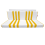 GARNITURE DE BANQUETTE ARRIERE SKAÏ BLANC RAYÉ JAUNE MÉHARI