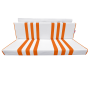 GARNITURE DE BANQUETTE ARRIERE SKAÏ BLANC RAYÉ ORANGE MÉHARI