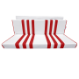 GARNITURE DE BANQUETTE ARRIERE SKAÏ BLANC RAYÉ ROUGE MÉHARI