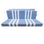 GARNITURE DE BANQUETTE ARRIERE BLEU ESKI RAYÉE BLANC POUR MÉHARI