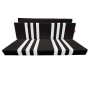 GARNITURE DE BANQUETTE ARRIERE NOIRE RAYÉE BLANCHE POUR MÉHARI