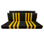 GARNITURE DE BANQUETTE ARRIERE NOIRE RAYÉE JAUNE POUR MÉHARI