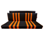 GARNITURE DE BANQUETTE ARRIERE NOIRE RAYÉE ORANGE POUR MÉHARI