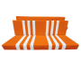 GARNITURE DE BANQUETTE ARRIERE ORANGE RAYÉE BLANCHE POUR MÉHARI