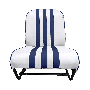 SIÈGE AVANT GAUCHE SYMÉTRIQUE SKAÏ BLANC RAYE BLEU