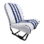 SIÈGE AVANT GAUCHE SYMÉTRIQUE SKAÏ BLANC RAYE BLEU
