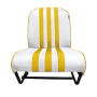 SIÈGE AVANT GAUCHE SYMÉTRIQUE SKAÏ BLANC RAYE JAUNE