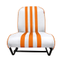 SIÈGE AVANT GAUCHE SYMÉTRIQUE SKAÏ BLANC RAYE ORANGE
