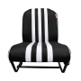 SIÈGE AVANT GAUCHE SYMÉTRIQUE SKAÏ NOIR RAYE BLANC