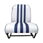 SIÈGE AVANT DROIT SYMÉTRIQUE SKAÏ BLANC RAYE BLEU