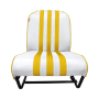 SIÈGE AVANT DROIT SYMÉTRIQUE SKAÏ BLANC RAYE JAUNE