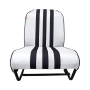 SIÈGE AVANT DROIT SYMÉTRIQUE SKAÏ BLANC RAYE NOIR