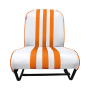 SIÈGE AVANT DROIT SYMÉTRIQUE SKAÏ BLANC RAYE ORANGE