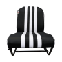 SIÈGE AVANT DROIT SYMÉTRIQUE SKAÏ NOIR RAYE BLANC