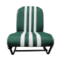 SIÈGE AVANT DROITE SYMÉTRIQUE SKAÏ VERT RAYE BLANC