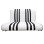 BANQUETTE ARRIERE EN SKAÏ BLANC RAYÉ NOIR