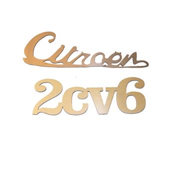 Monogramme INOX Citroën 2CV6 (la paire)